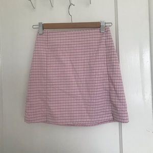 Brandy Melville Pink Gingham Skirt